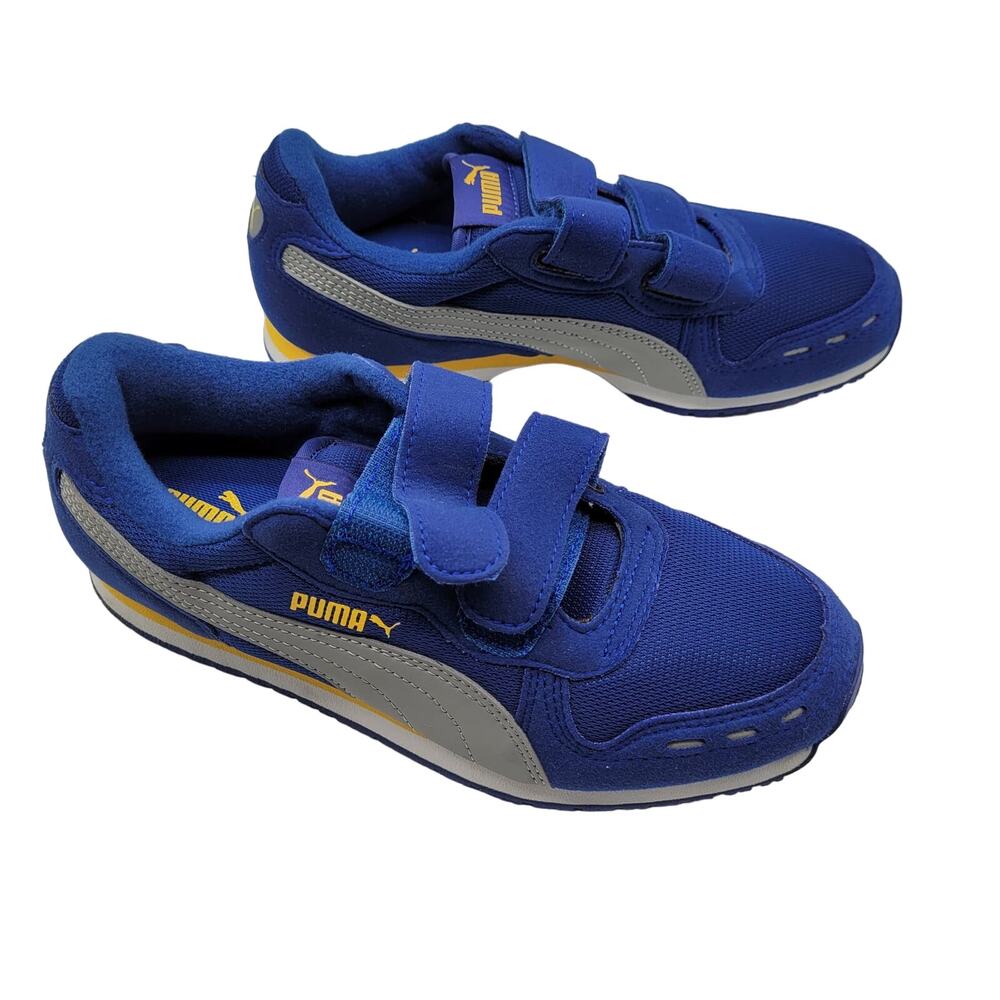 PUMA NIB Kids Cabana Racer Mesh V PS Size 3.5C Mazarine Blue Limestone 360245 19